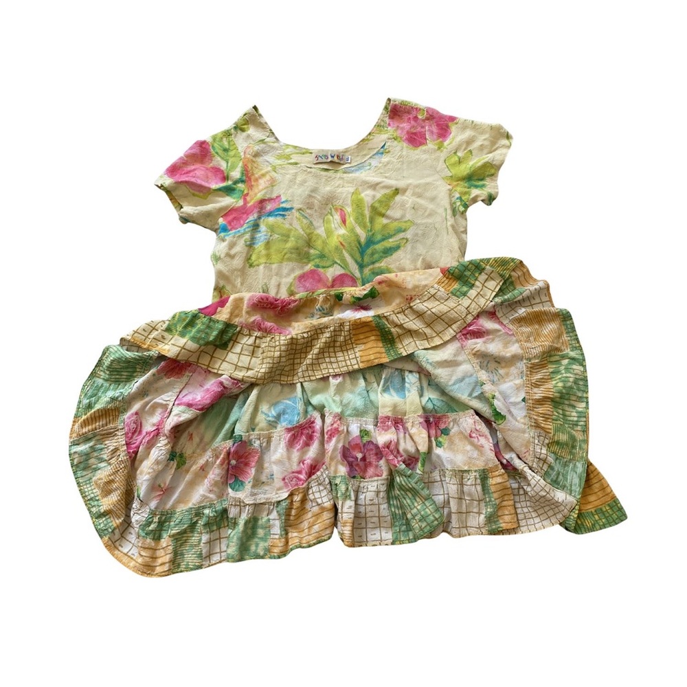 Vintage Jams World Hattie Ruffle Dress Floral Hawaiian Boho Short Sleeve Size XL - Picture 6 of 11